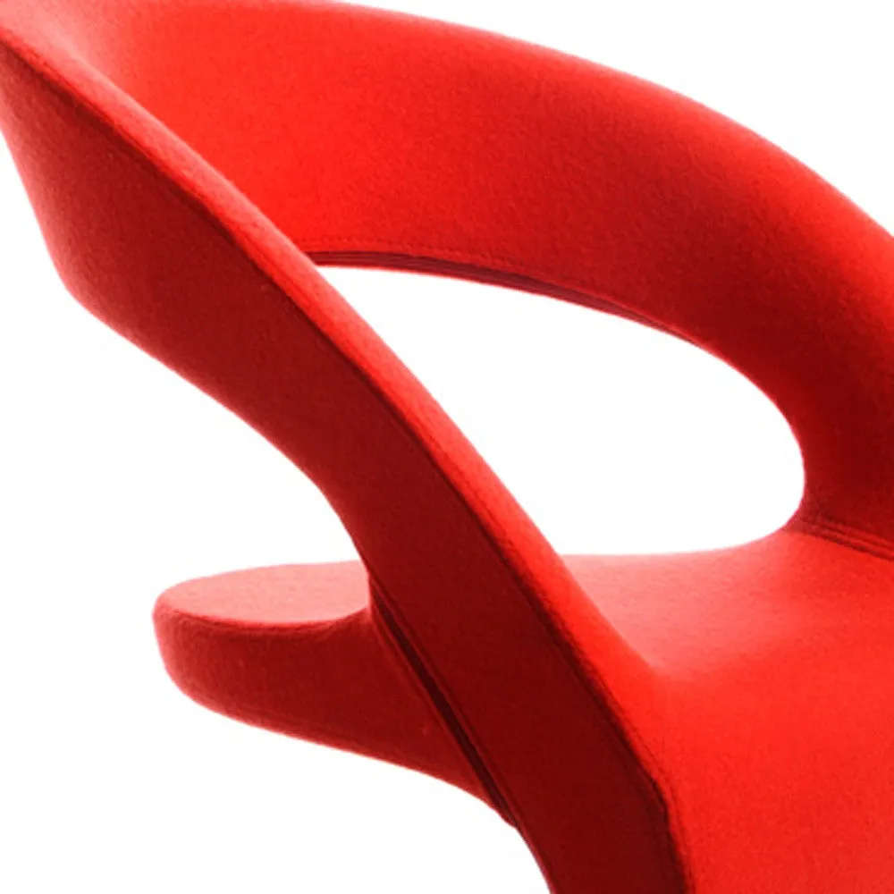 32" Orange Fabric  Polyester  And Wool Lounge Chair
