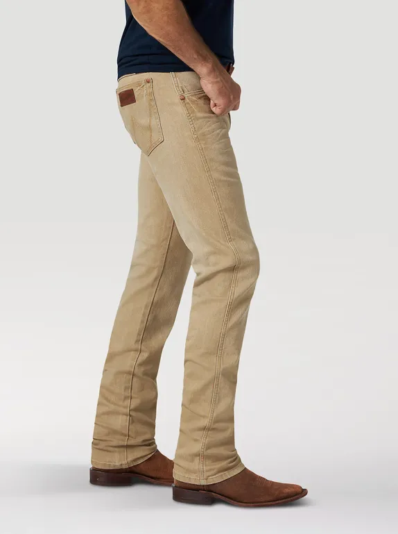 88MWZTN - Wrangler Men's Retro® Premium Slim Fit Straight Leg Jean - Tan