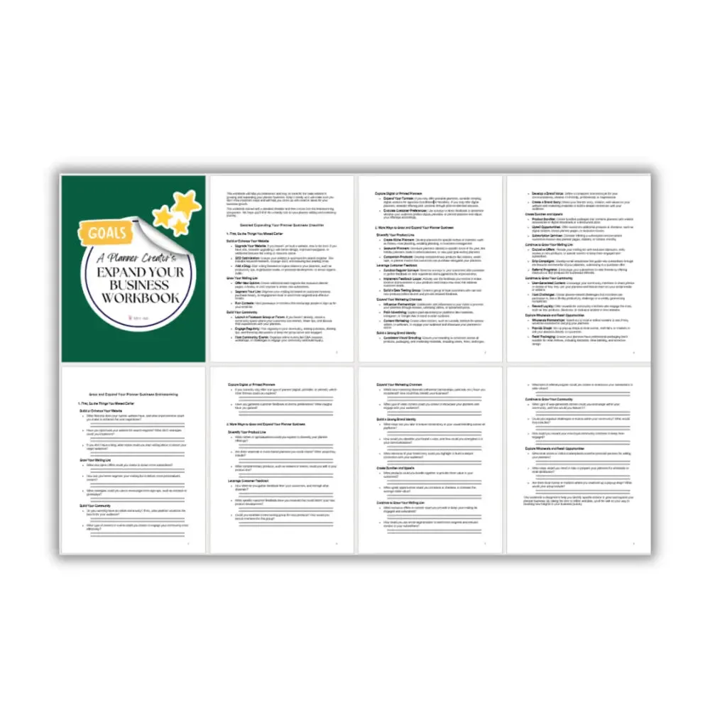 A Planner Creator's Expand Your Business Workbook - Customizable with PLR Rights