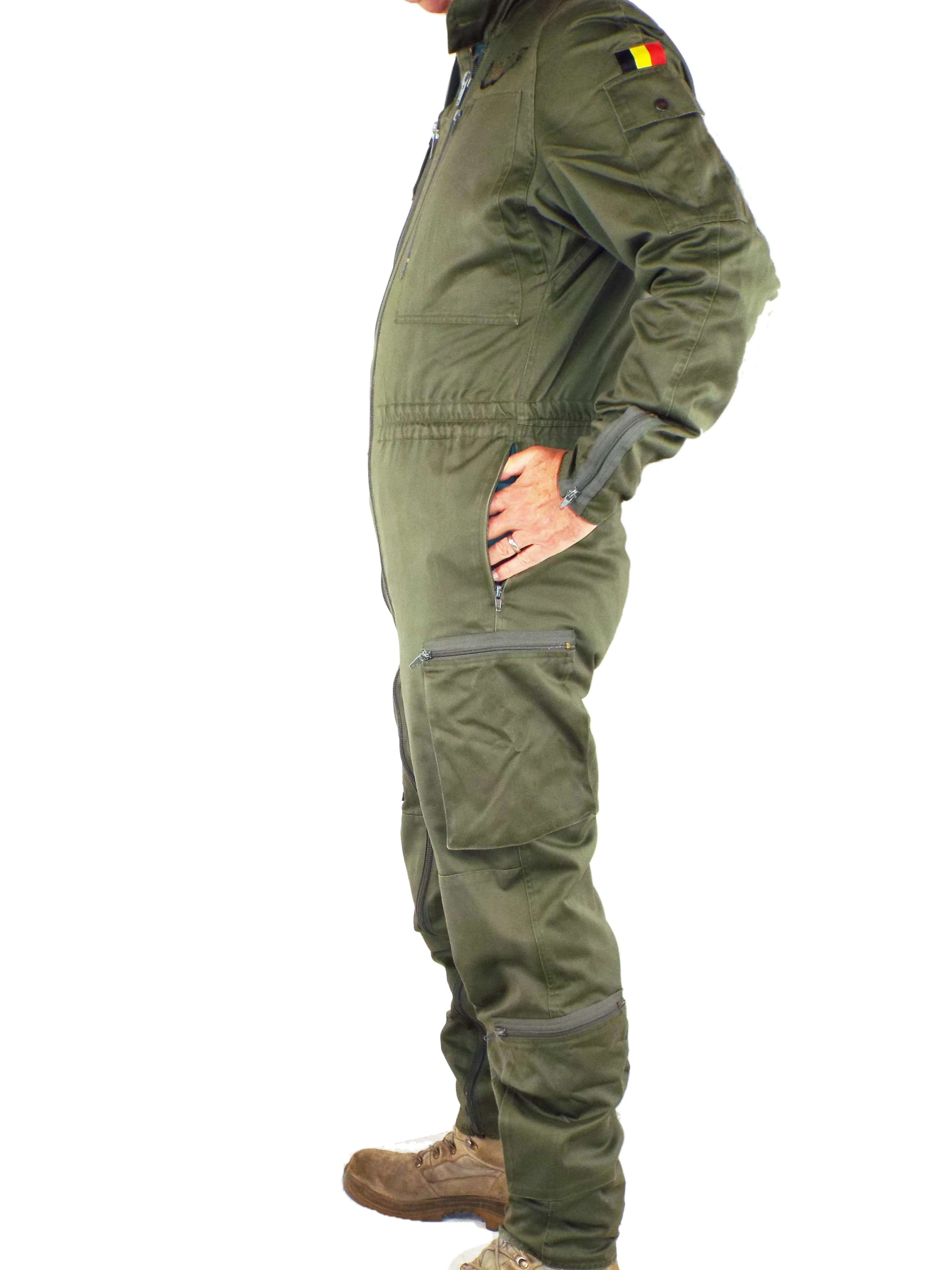 Belgian Flying Suit - Olive Green - Twin full-length zips