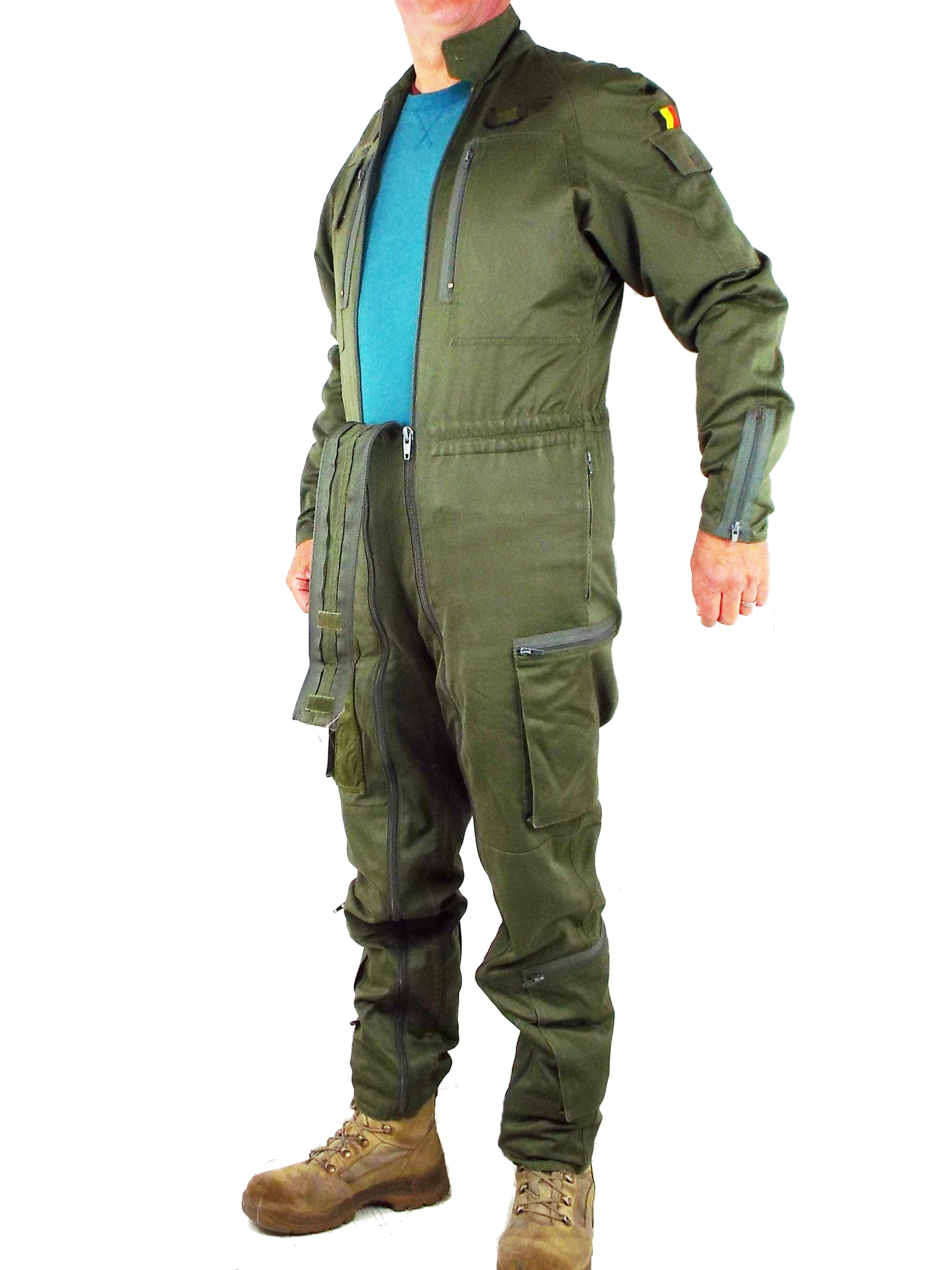 Belgian Flying Suit - Olive Green - Twin full-length zips