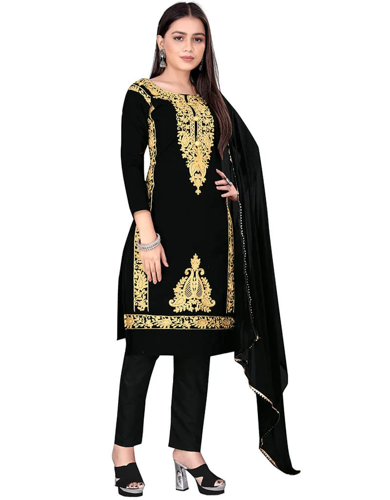 Black Cotton Pant Salwar Suits