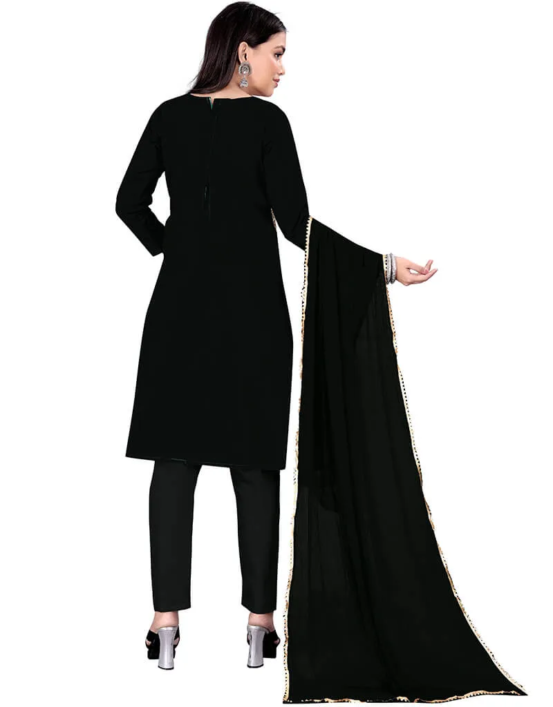 Black Cotton Pant Salwar Suits