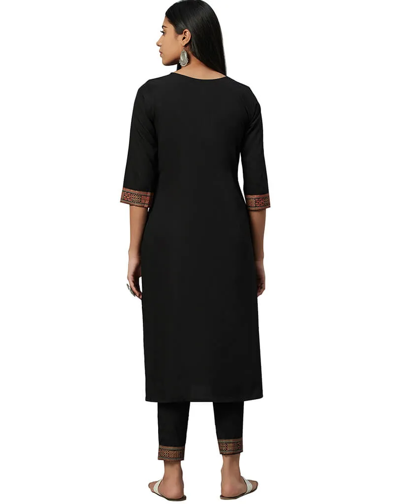 Black Crepe Pant Kurti