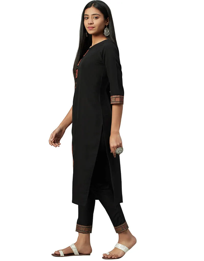 Black Crepe Pant Kurti