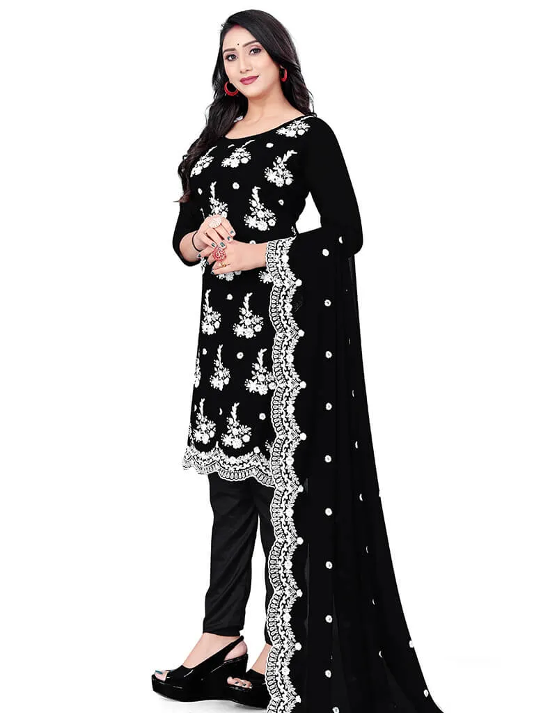 Black Georgette Pant Salwar Suit