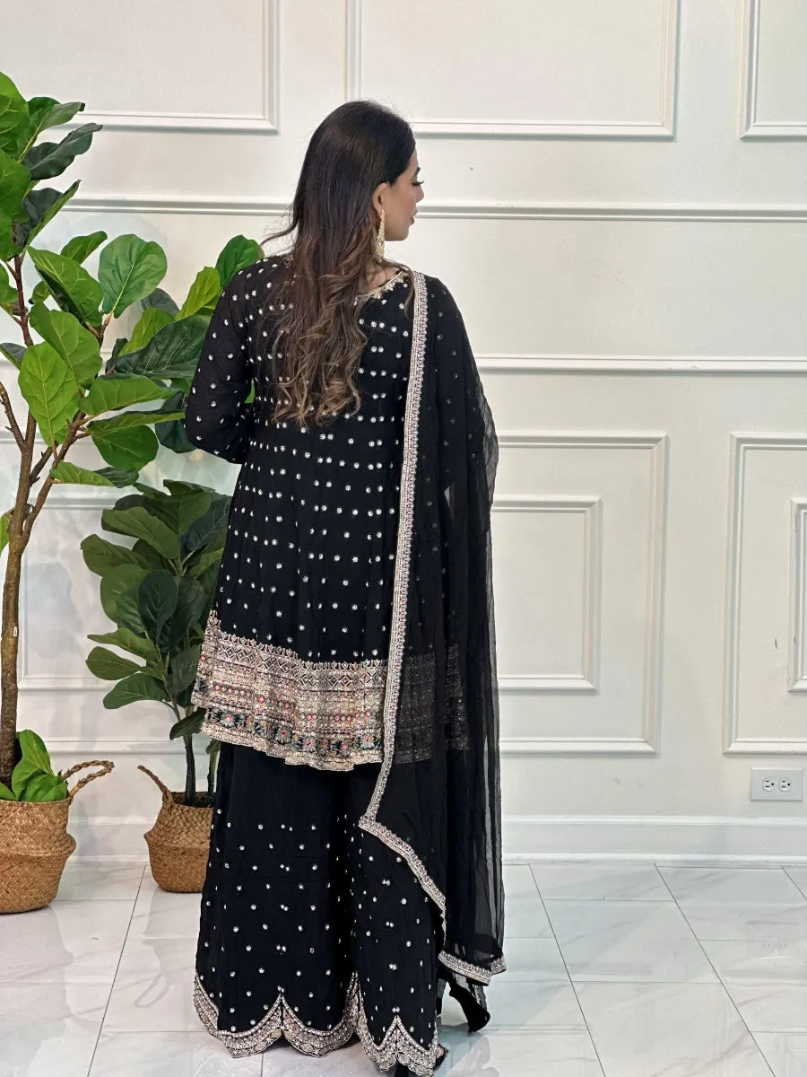 Black Gharara Suit