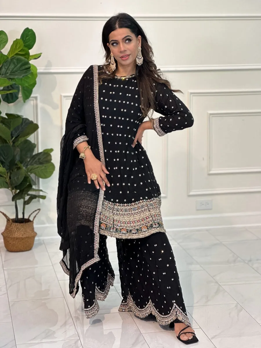 Black Gharara Suit