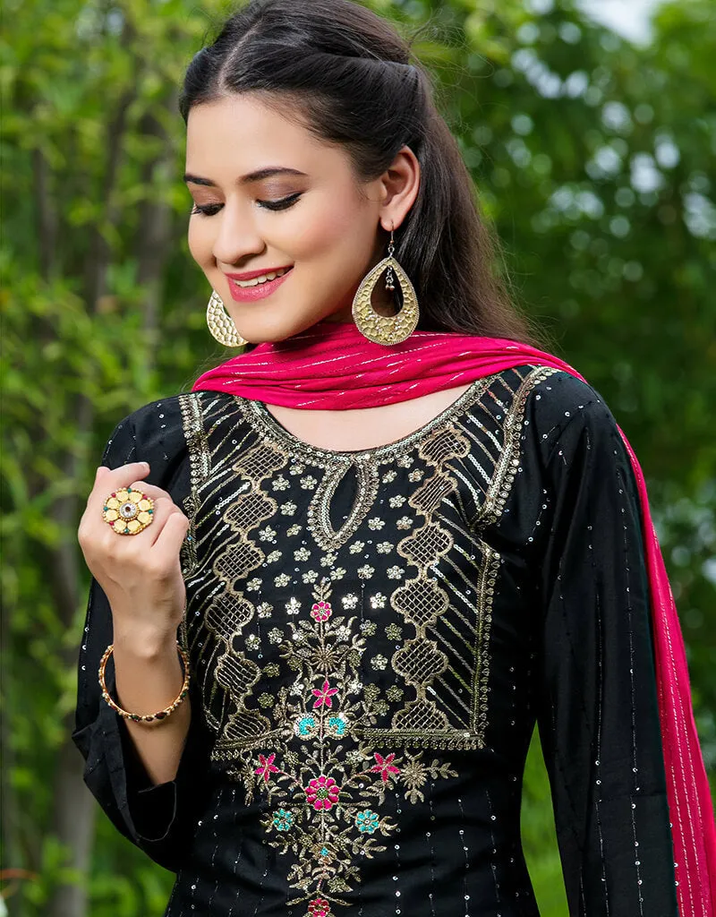 Black Heavy 14Kg Rayon Pant Suit