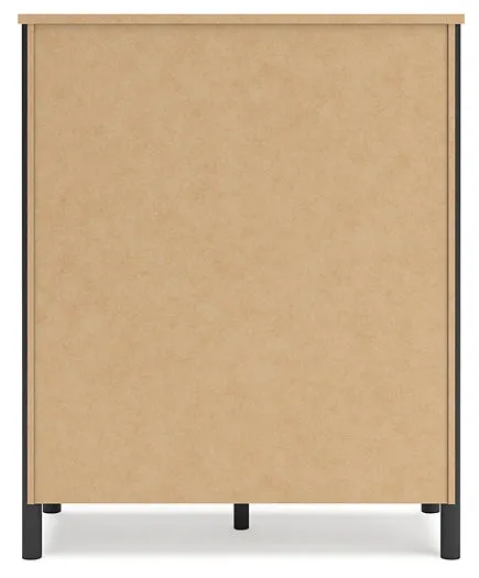 Cadmori King Upholstered Panel Bed with Mirrored Dresser and Chest