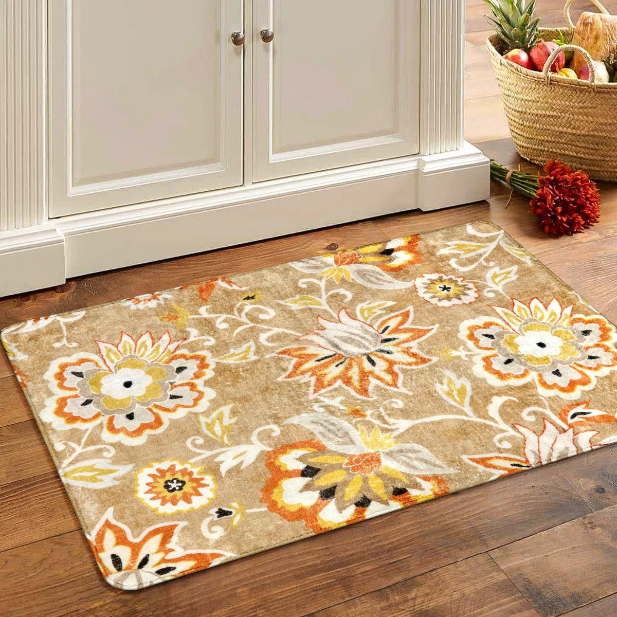 Cloris Paisley Modern Bright Floral Light Tan Area Rug