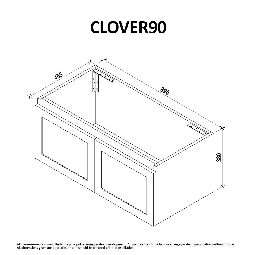 CLOVER 900mm Wall Hung Bathroom Vanity