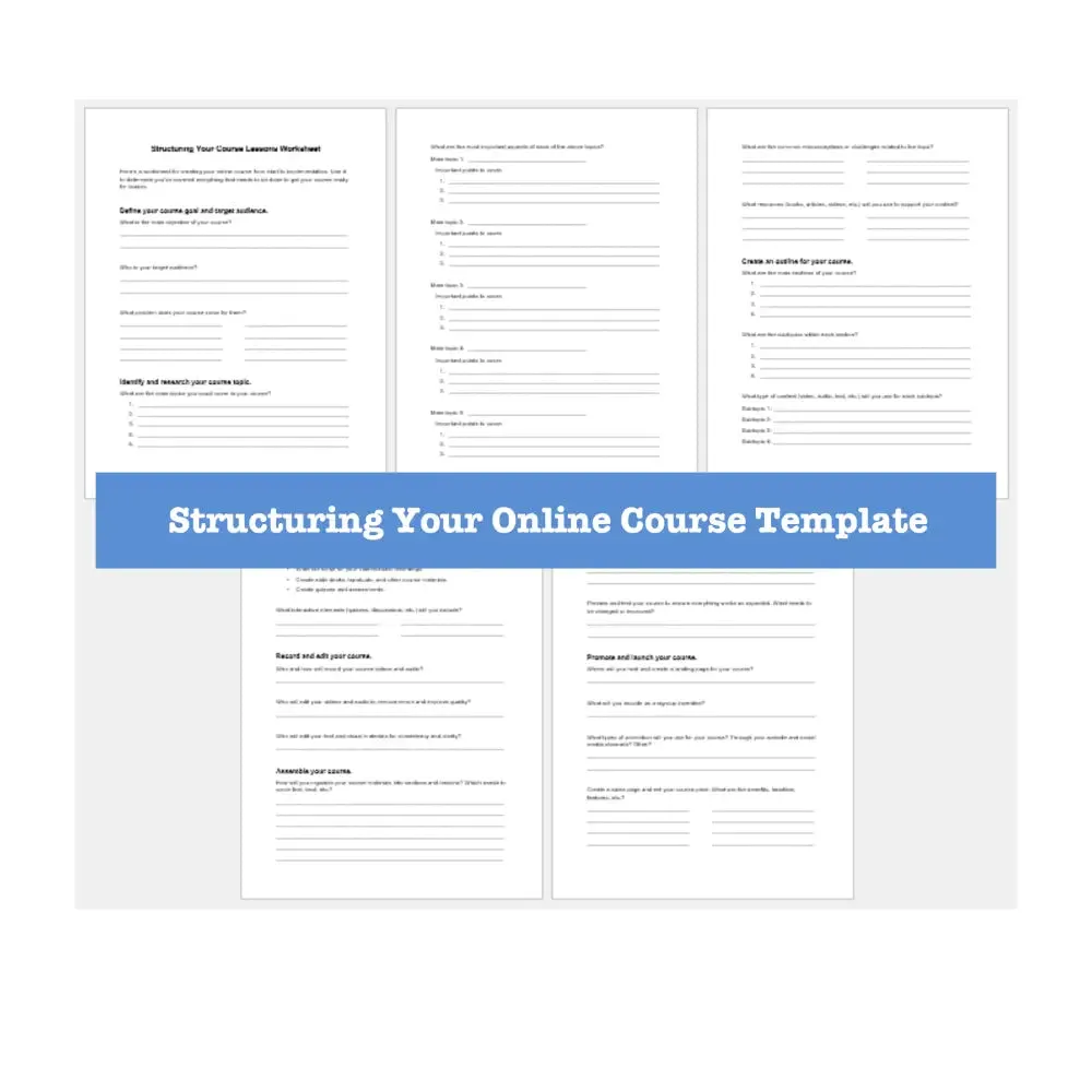 Creating Courses without Being on Camera Worksheets, Checklists   Guide