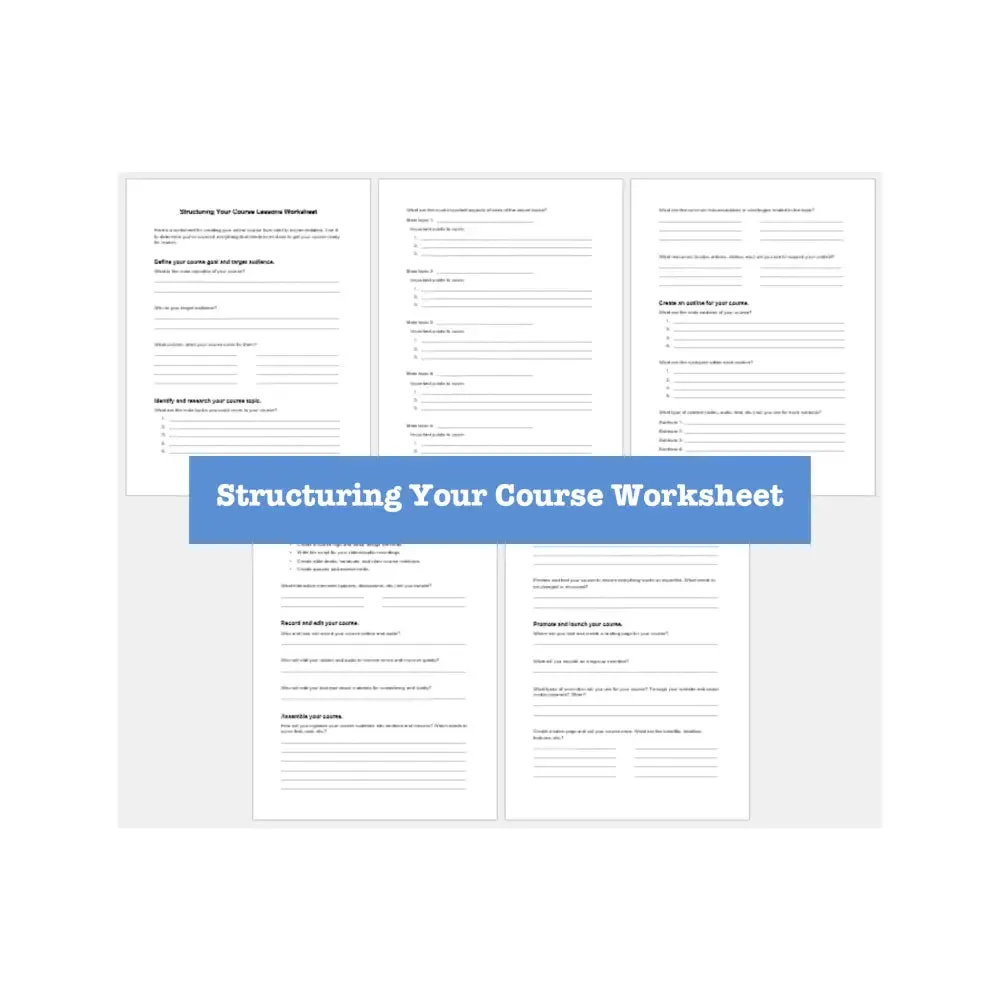 Creating Courses without Being on Camera Worksheets, Checklists   Guide