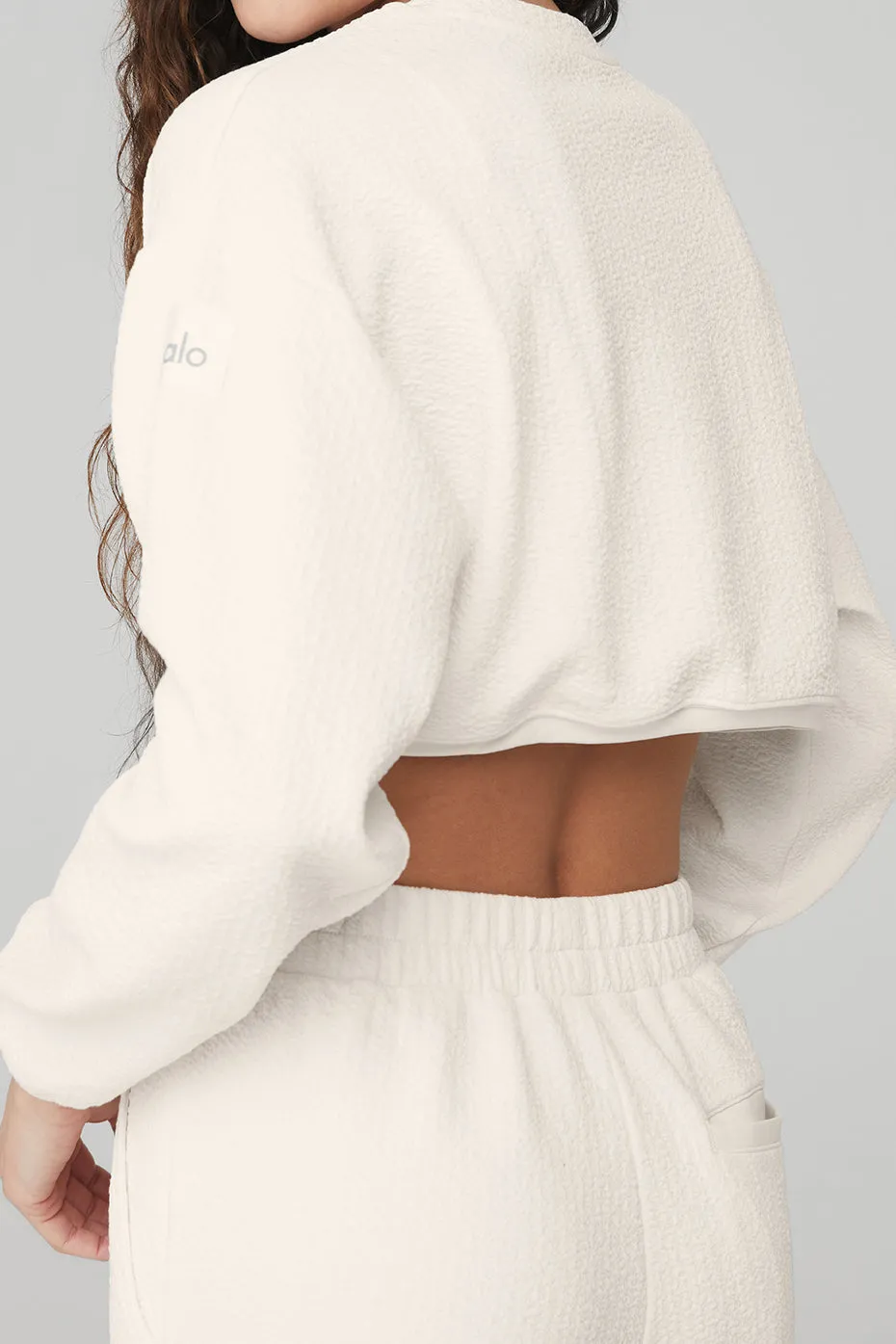 Cropped Tailored Crew Neck & High-Waist Tailored Sweatpant Set