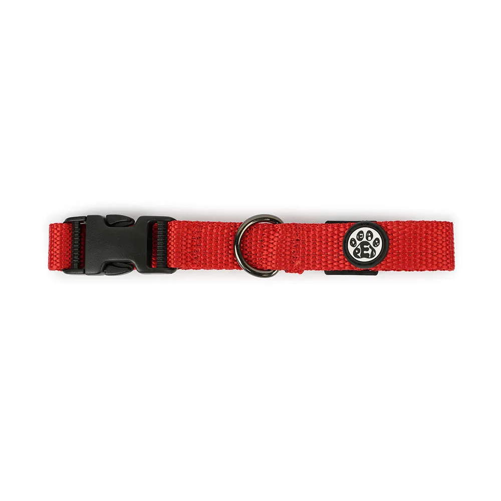 Dear Pet Nylon Dog Collar-Leash Set in Red