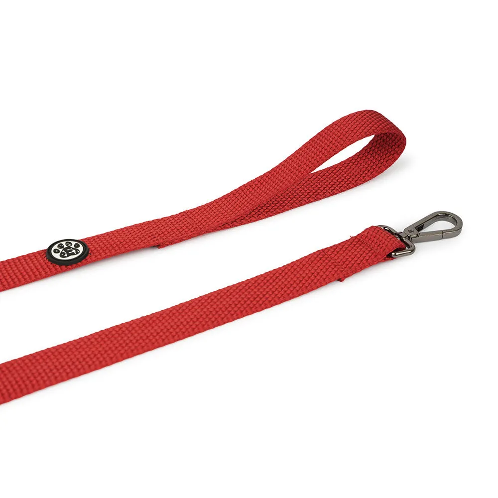 Dear Pet Nylon Dog Collar-Leash Set in Red