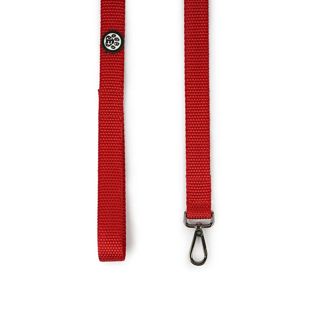 Dear Pet Nylon Dog Collar-Leash Set in Red