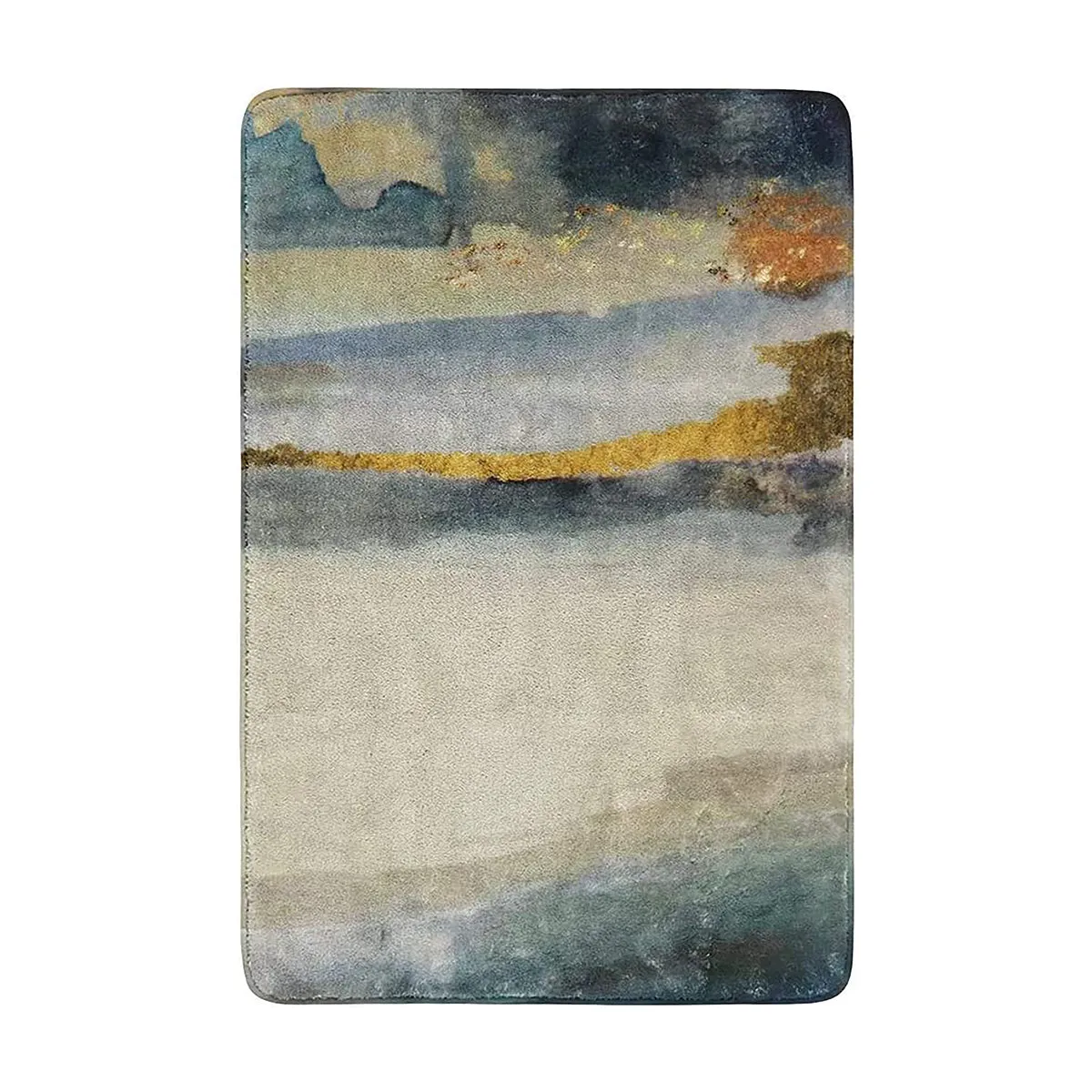 Derya Navy Blue Marble Area Rug