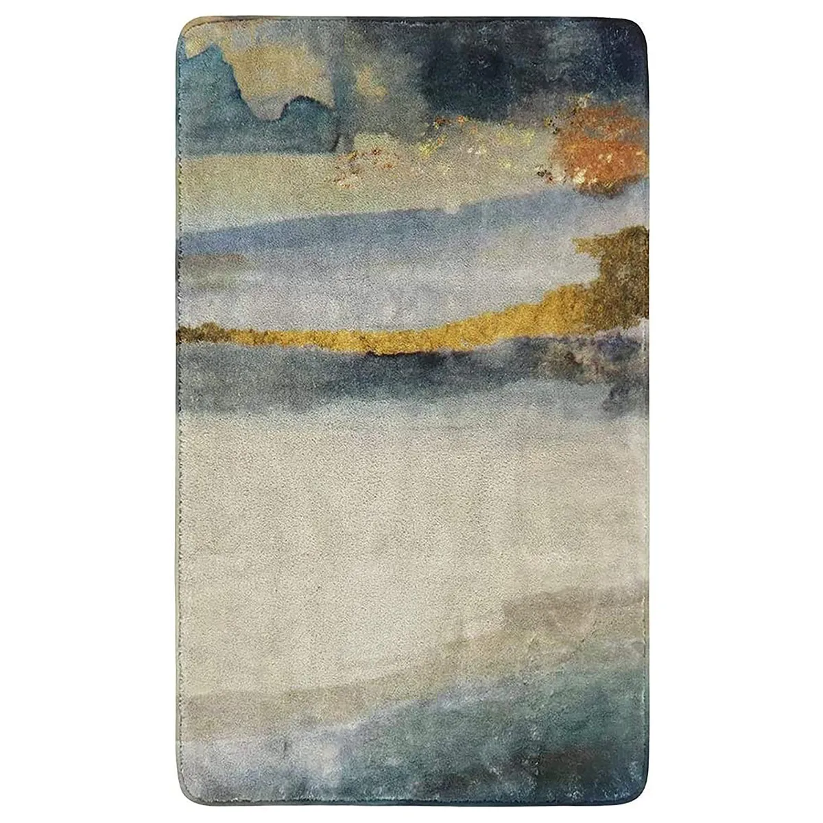 Derya Navy Blue Marble Area Rug