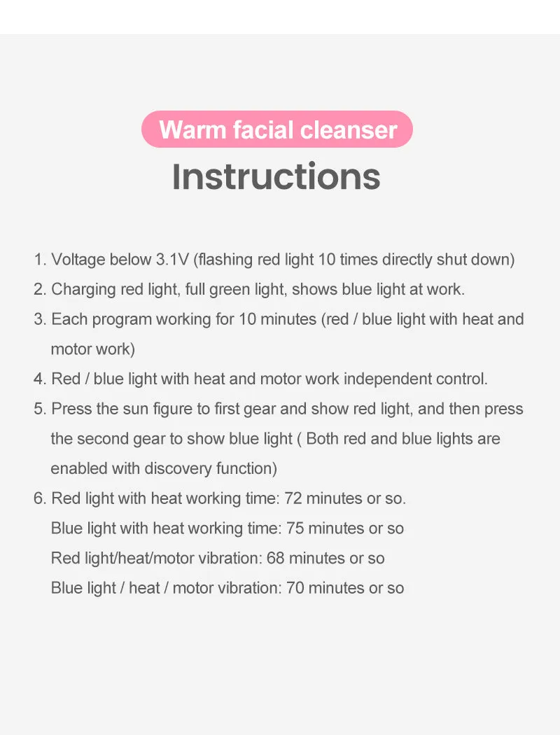 DL009 Hot Compress red blue light cleansing massager