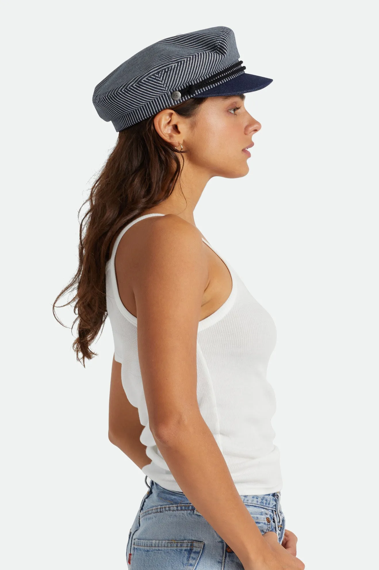 Fiddler Cap - Railroad Stripe/Denim
