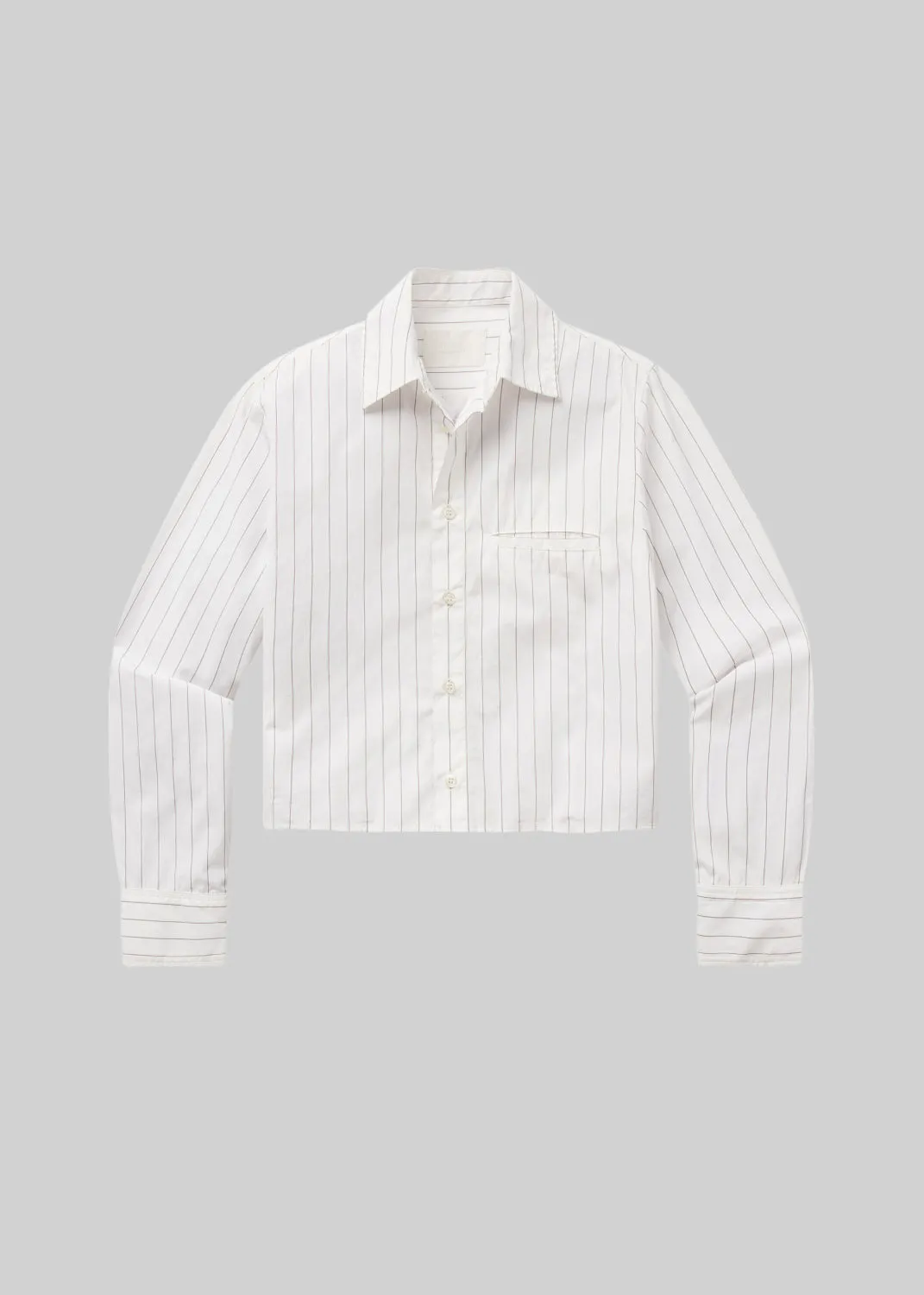 Fino Cropped Shirt in Clove Stripe