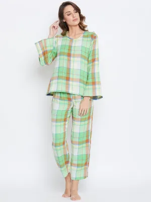 Green Checked Reversible Loung Set