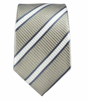 Grey Striped Boys Silk Tie by Paul Malone