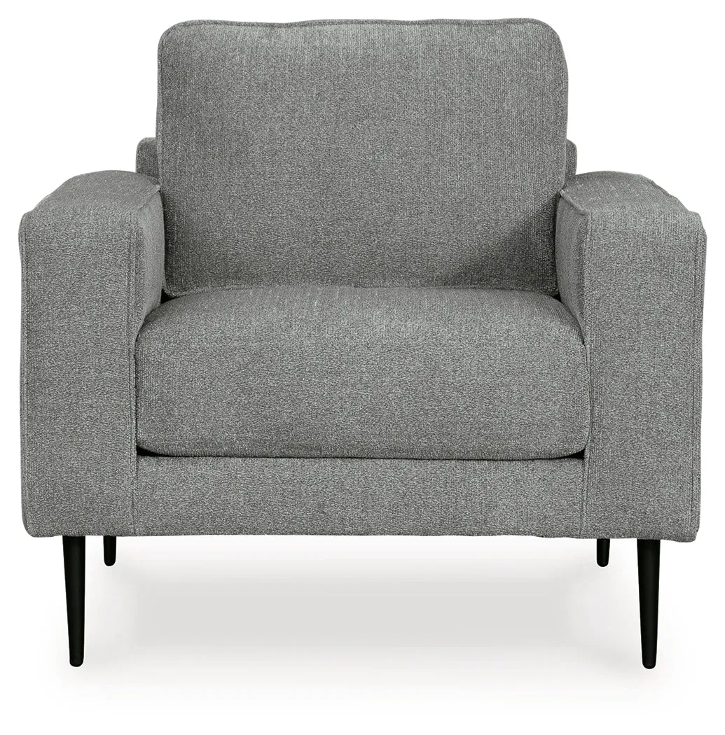 Hazela Chair and Ottoman in Charcoal