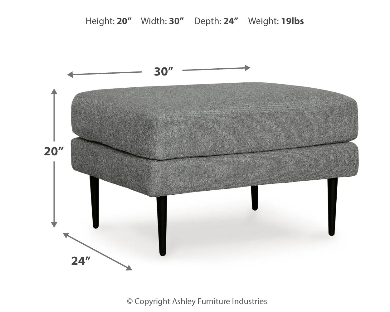 Hazela Chair and Ottoman in Charcoal