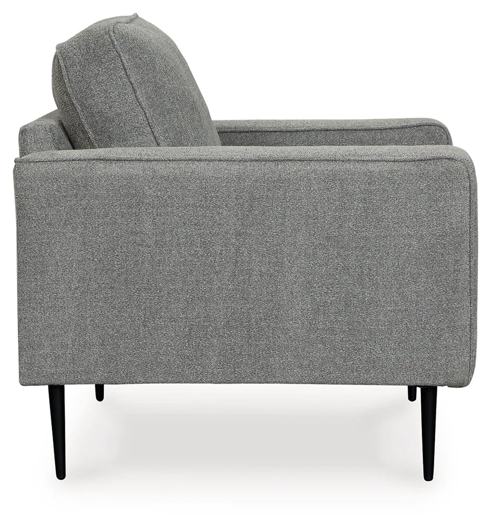 Hazela Chair and Ottoman in Charcoal