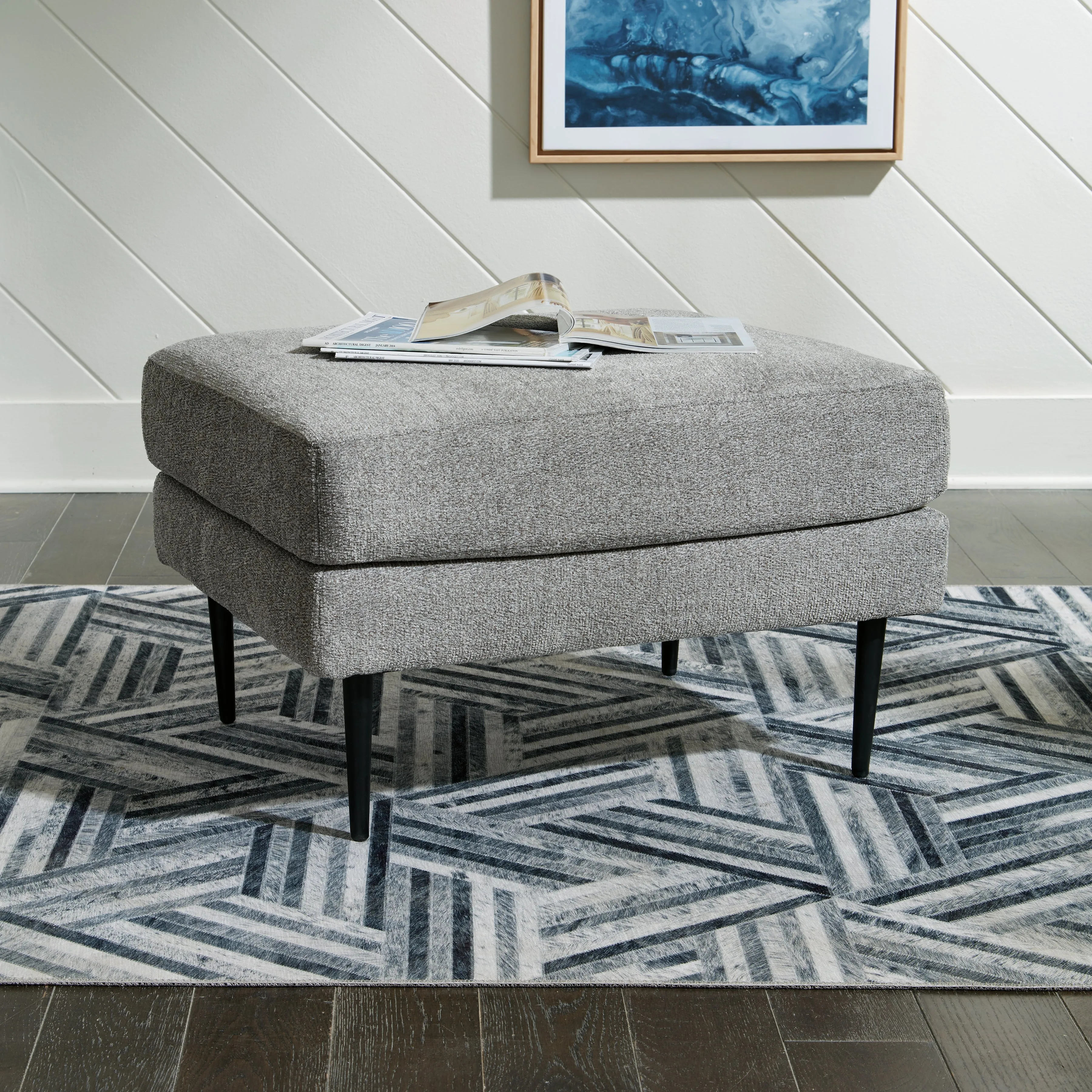 Hazela Chair and Ottoman in Charcoal