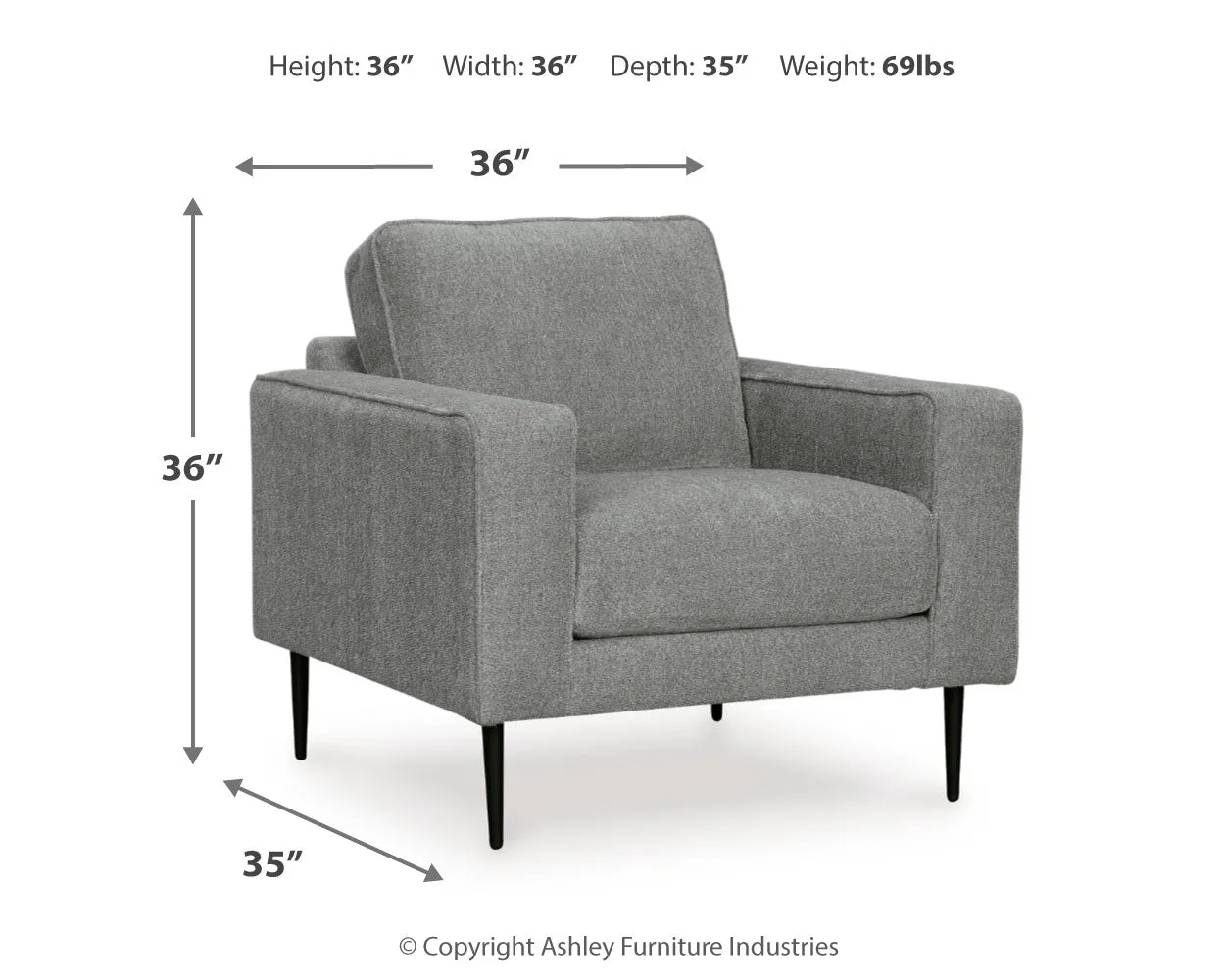 Hazela Chair and Ottoman in Charcoal