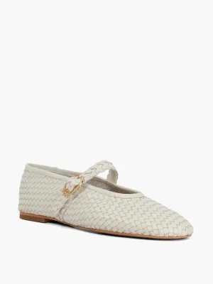 Headline leather woven Mary Jane ballet flats