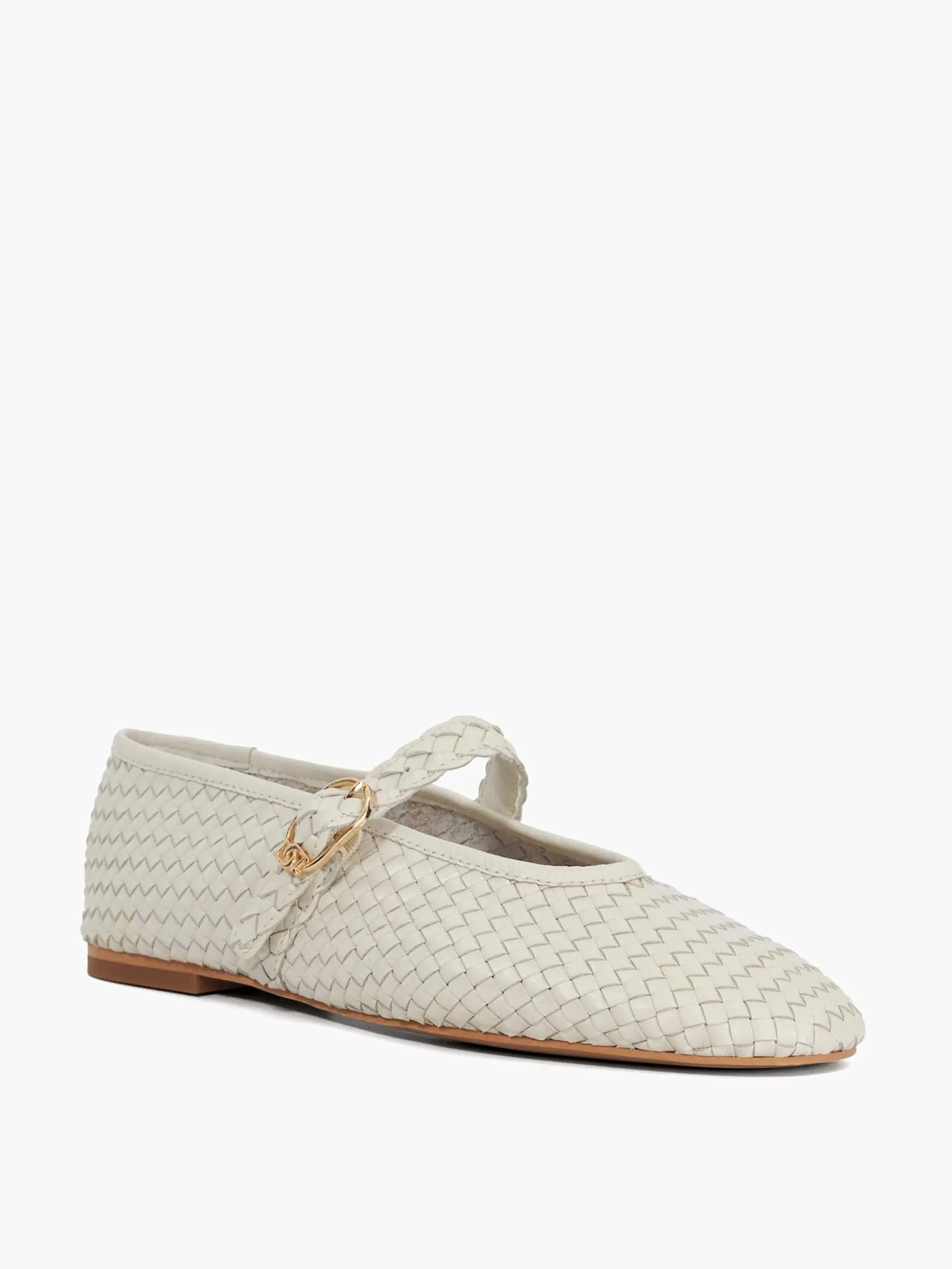 Headline leather woven Mary Jane ballet flats