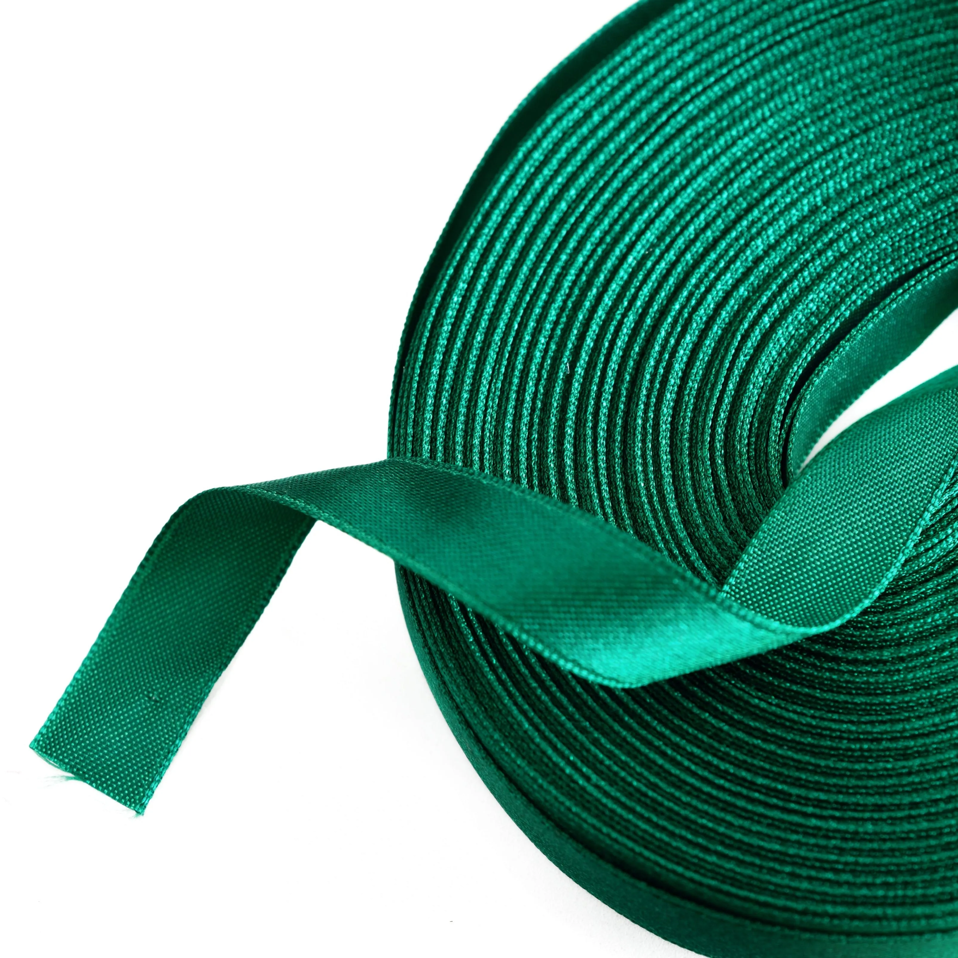 Holiday Green double sided satin ribbon roll - 6mm /12mm - full roll 25m