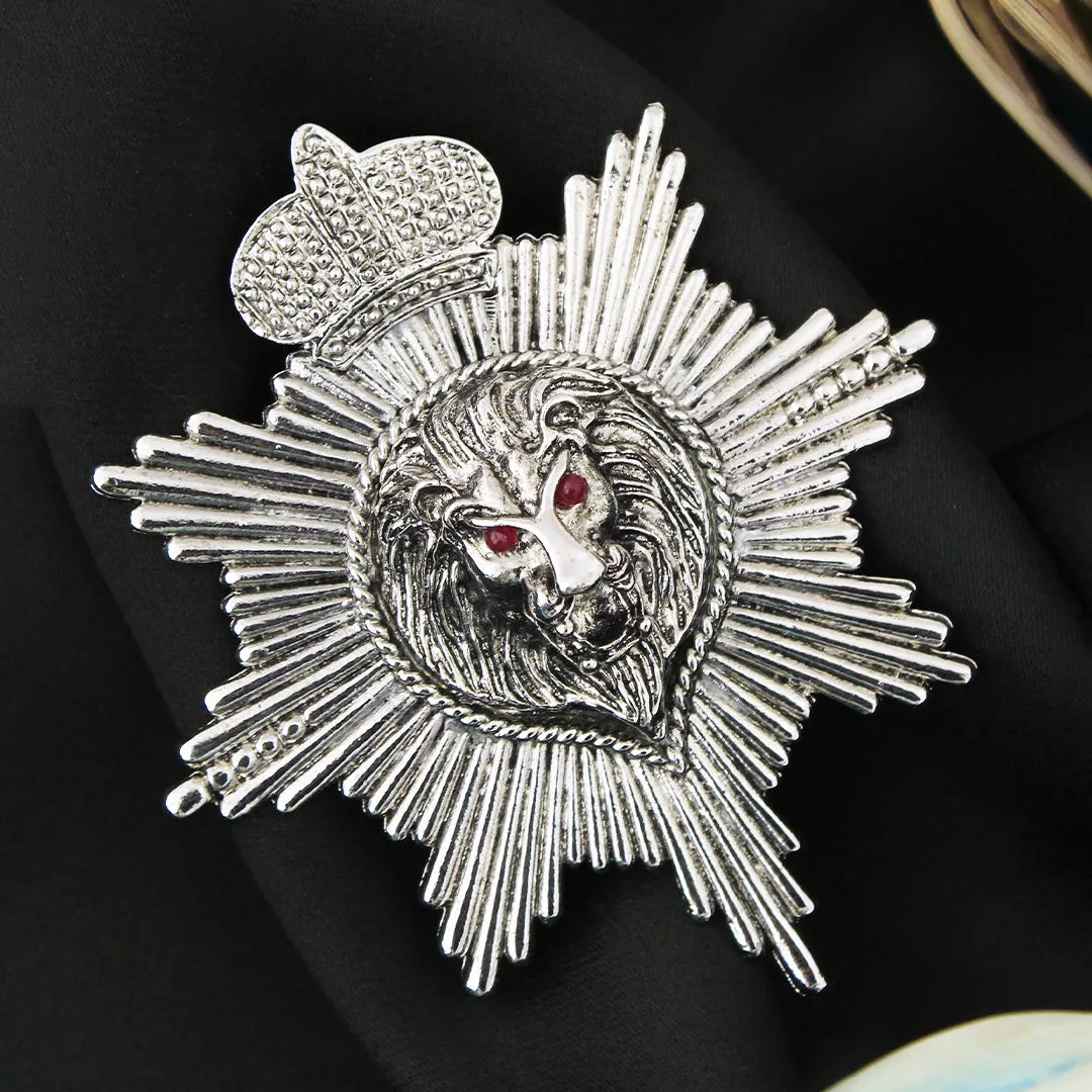 Kavove Lion’s Dominion Silver Colour Lapel Pin