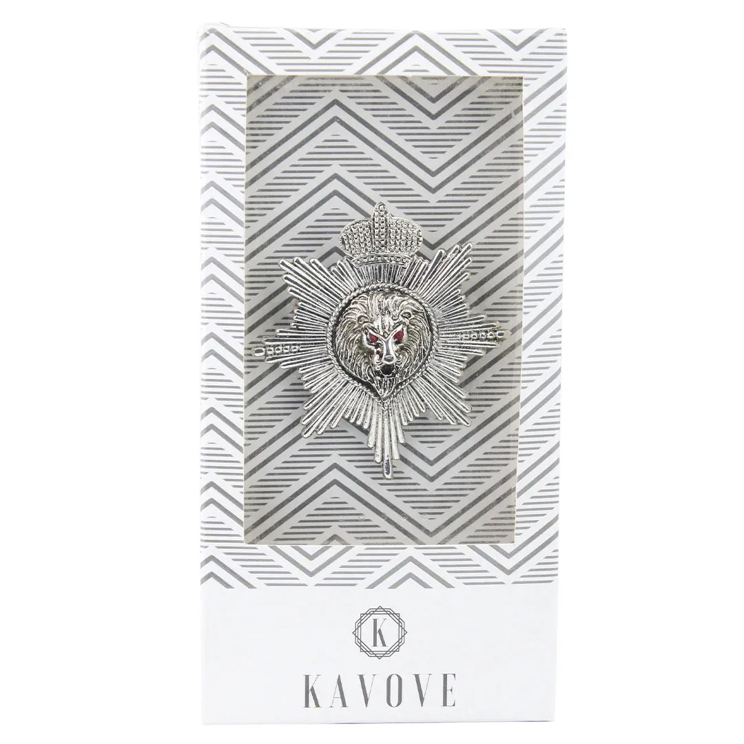 Kavove Lion’s Dominion Silver Colour Lapel Pin