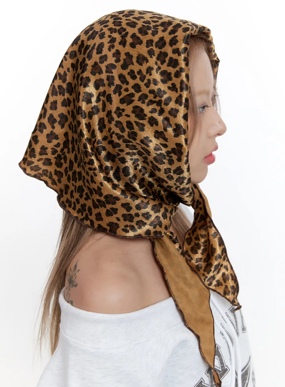 Leopard Print Polyester Scarf CN422