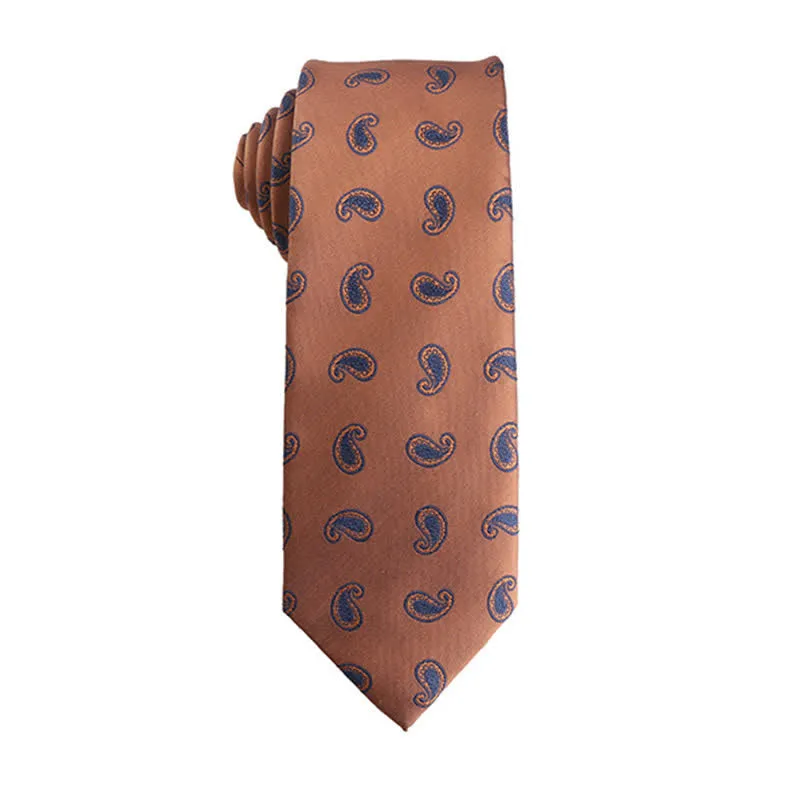 Men's Orange-Red Series Micro Motifs Necktie