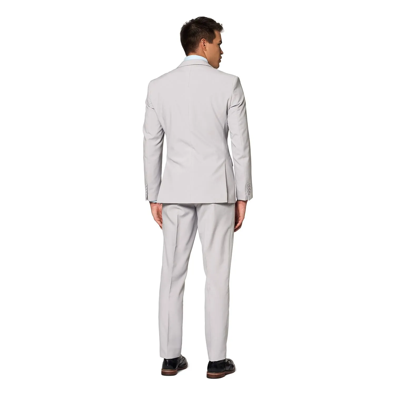 Men's Slim Fit OppoSuits Plain Suit and Tie, Gray