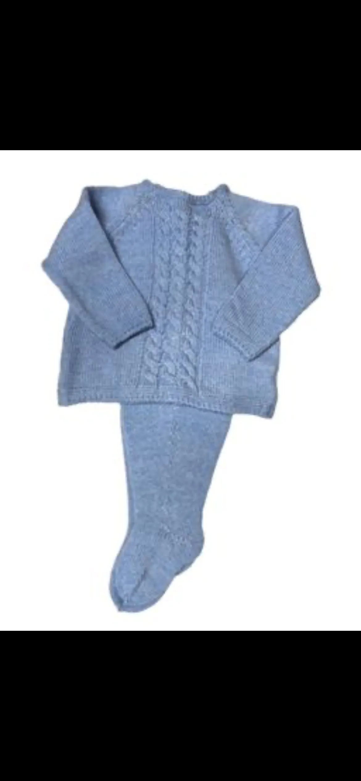 Merino Button Back Cable Sweater Set