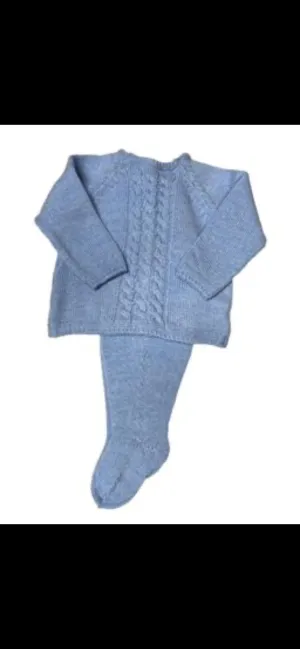 Merino Button Back Cable Sweater Set