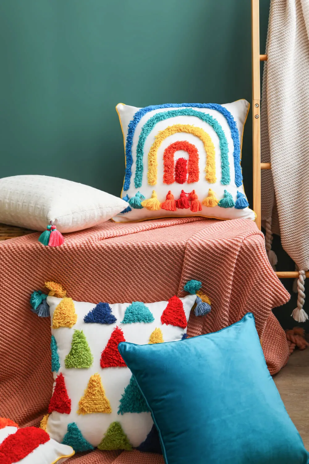 Multicolored Rainbow Throw Pillow Case | 6 Styles |