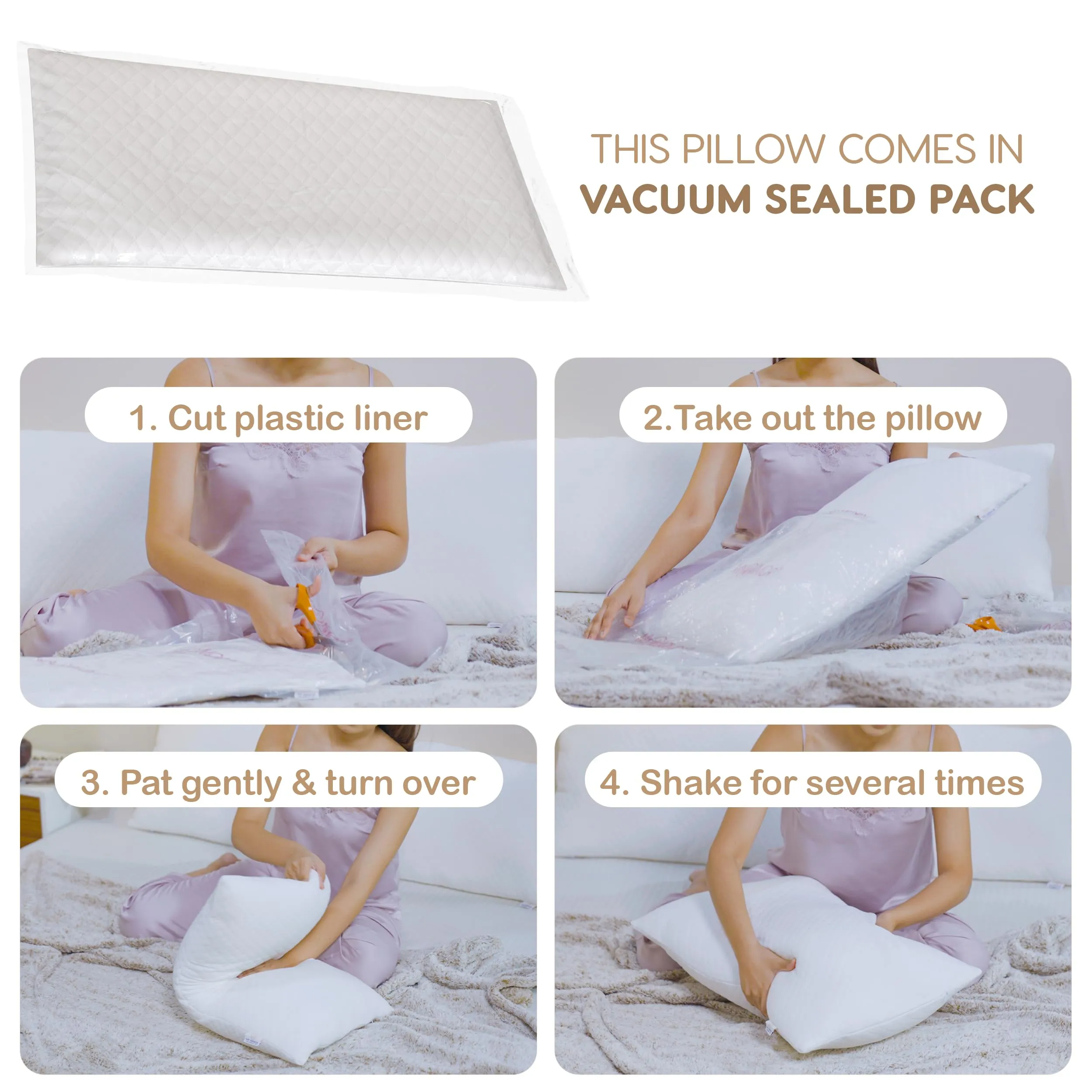 MY ARMOR Adjustable Shredded Memory Foam Pillow with Extra Filling | 350 GSm Antimicrobial Cover | 17" x 27" - 1 Piece