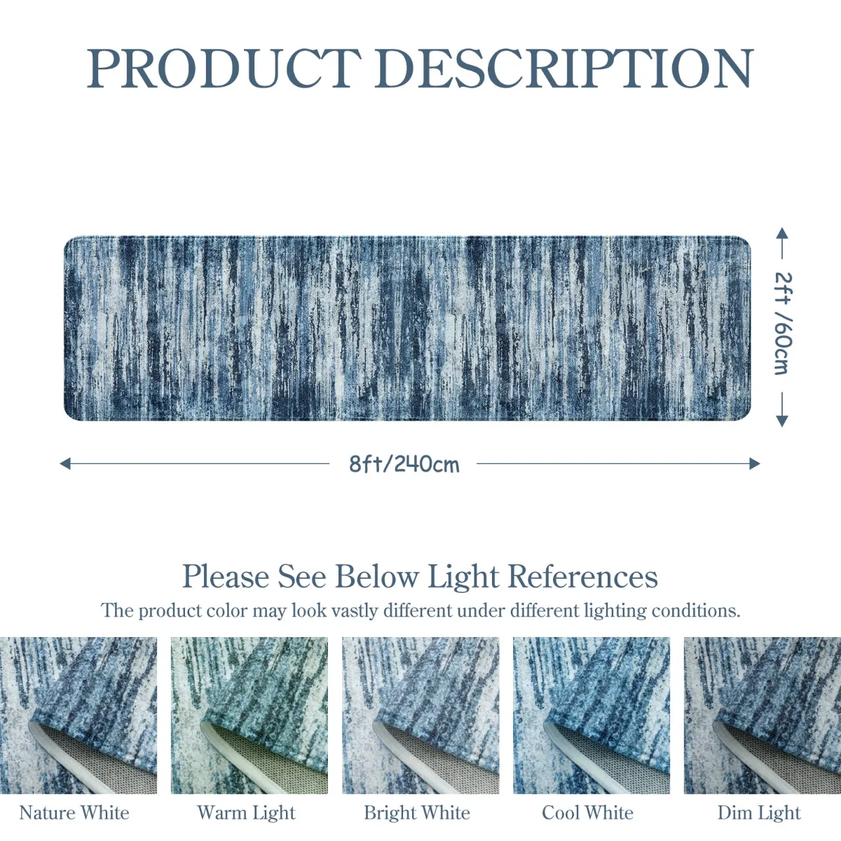 Nadia Modern Ombre Abstract Blue Area Rug