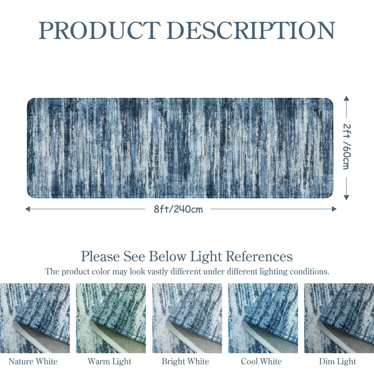 Nadia Modern Ombre Abstract Blue Area Rug