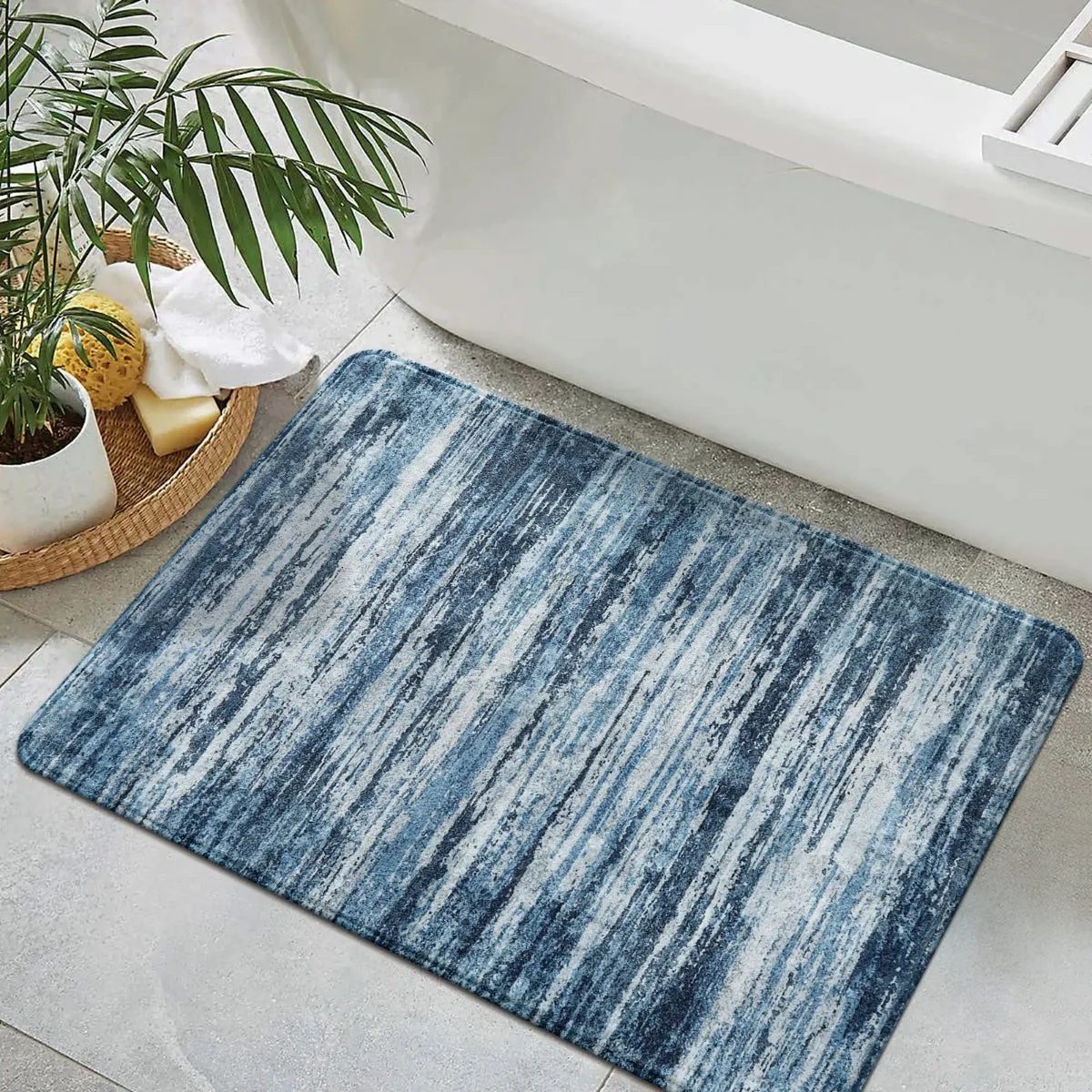 Nadia Modern Ombre Abstract Blue Area Rug
