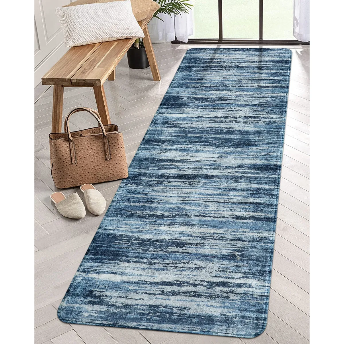 Nadia Modern Ombre Abstract Blue Area Rug